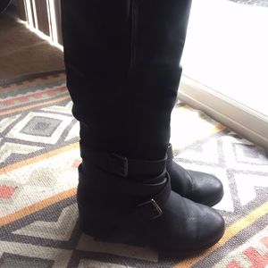 Knee High Black Healed Boots 8